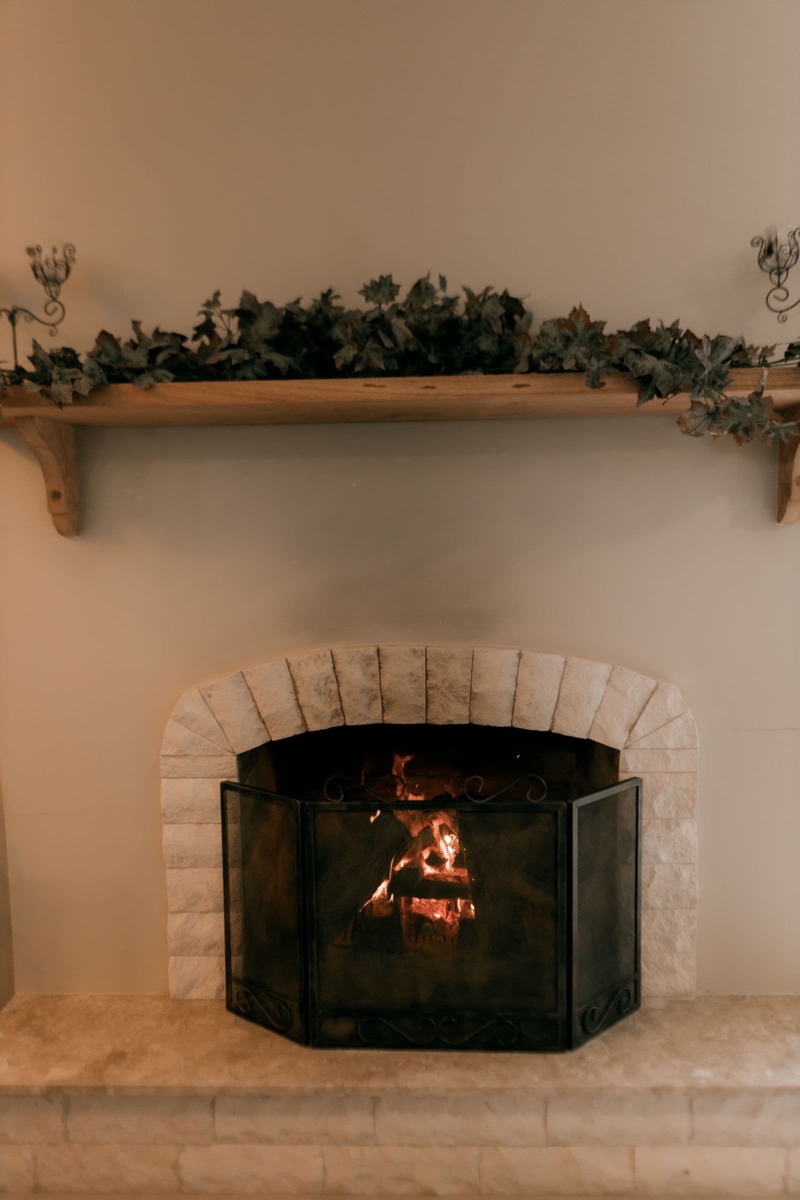 An elegant fireplace mantel in a formal room