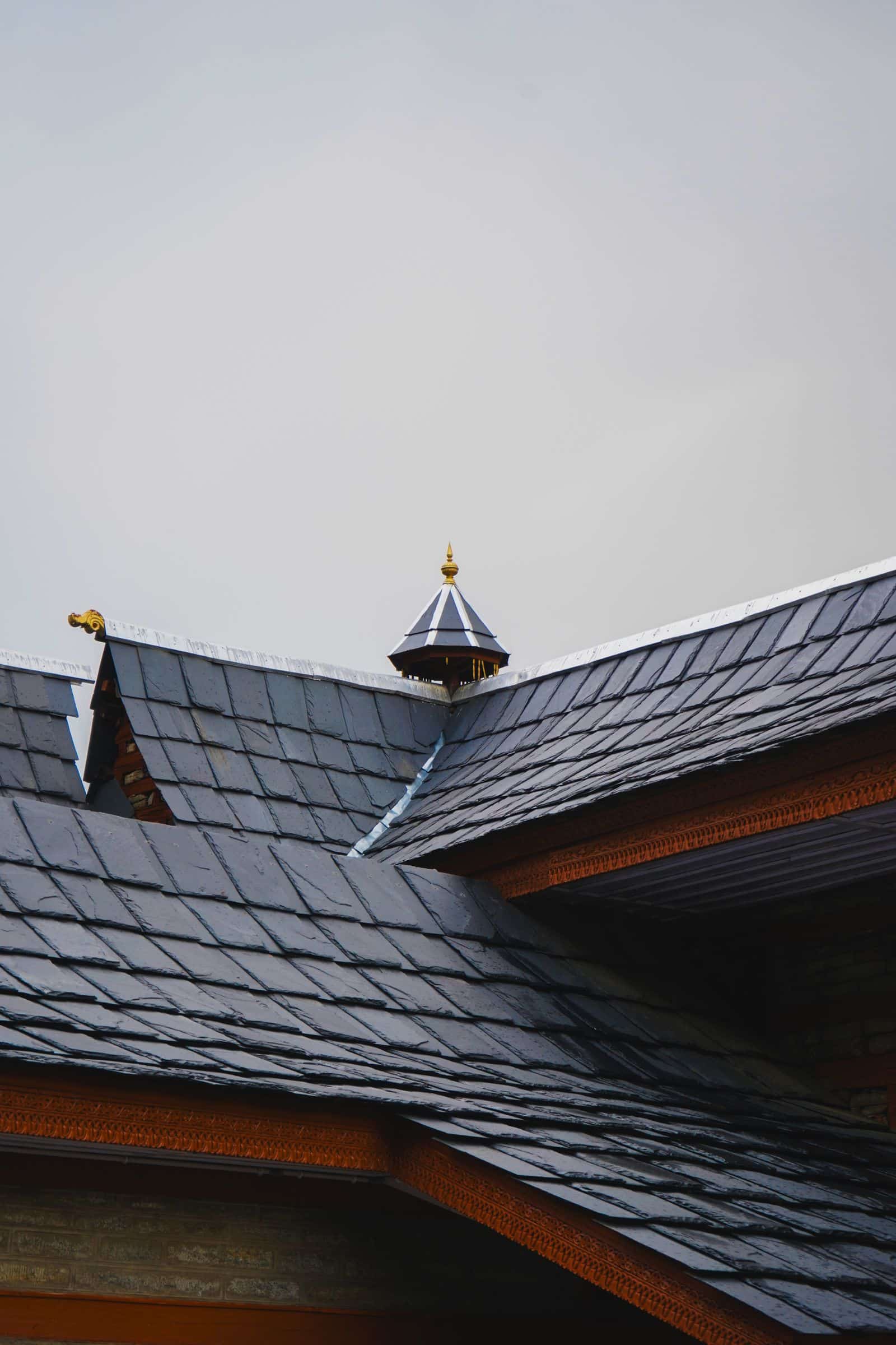 Architectural shingles on a pitched roof
